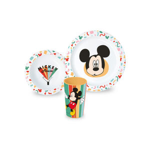 Dětská sada na snídani, 3dílná (Mickey Mouse, bílá)