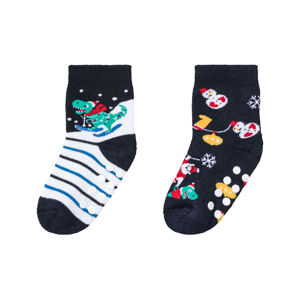 lupilu® Chlapecké vánoční termo ponožky, 2 páry (19/22, pruhy / navy modrá)