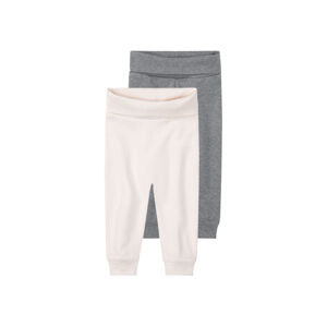 lupilu® Dívčí kalhoty "Jogger" s BIO bavlnou, 2  (baby/infant#female#ne, 74/80, bílá/šedá)
