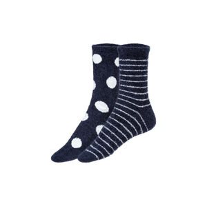 esmara® Dámské ponožky, 2 páry (39/42, navy modrá / bílá)