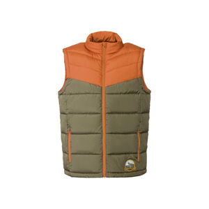 LIVERGY® Pánská prošívaná vesta (XL (56/58), zelená/oranžová)
