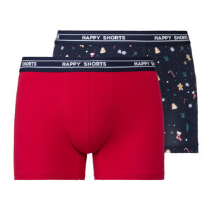Happy Shorts Pánské vánoční boxerky, 2 kusy (XL, bordó)