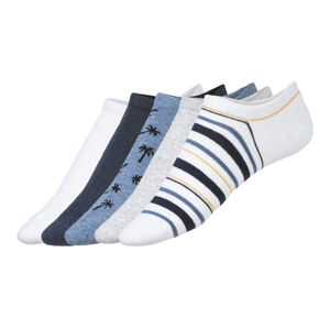 LIVERGY® Pánské nízké ponožky, 5 párů (39/42, bílá / šedá / modrá / navy modrá)
