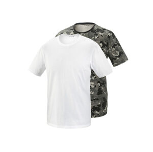 PARKSIDE® Pánské triko, 2 kusy (M (48/50), bílá/maskovací)