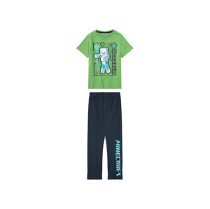 Minecraft Dětské pyžamo (110/116, zelená / námořnická modrá)