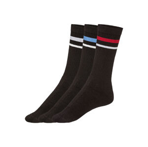 LIVERGY® Pánské tenisové ponožky, 3 páry (43/46, černá)