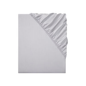 LIVARNO home Saténové napínací prostěradlo, 180-200 x 200 cm (světle šedá)