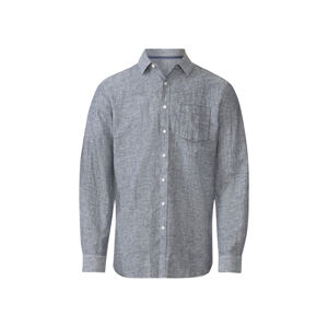 LIVERGY® Pánská lněná košile "Regular Fit" (S (37/38), modrá)