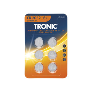 TRONIC® Knoflíkové baterie, 6 kusů (Lithium CR2032)