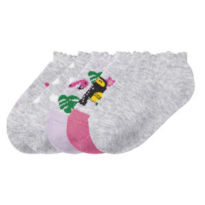 lupilu® Dívčí nízké ponožky s BIO bavlnou, 5 pár (19/22, šedá / pink / lila fialová / bílá)