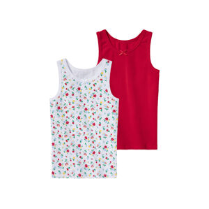 lupilu® Dívčí košilka s BIO bavlnou, 2 kusy (122/128, červená/bílá)