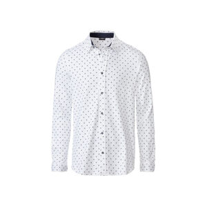 LIVERGY® Pánská business košile „Slim Fit“ (adult#male#ne, 44, bílá/puntíky)