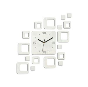 Mazur 3D nalepovací hodiny Roman Quadrat bílé