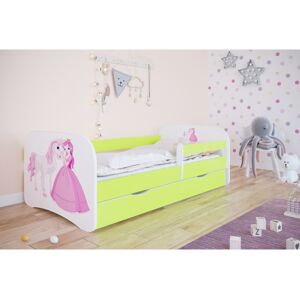 Kocot kids Dětská postel Babydreams princezna a poník zelená, varianta 80x180, se šuplíky, s matrací