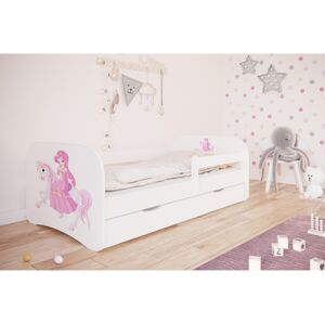 Kocot kids Dětská postel Babydreams princezna na koni bílá, varianta 80x180, se šuplíky, s matrací