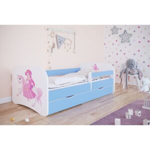 Kocot kids Dětská postel Babydreams princezna na koni modrá, varianta 80x180, se šuplíky, s matrací