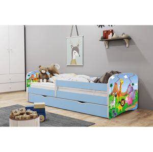 Kocot kids Dětská postel Babydreams safari modrá, varianta 80x160, se šuplíky, s matrací