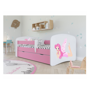 Kocot kids Dětská postel Babydreams víla s křídly růžová, varianta 80x160, bez šuplíků, bez matrace