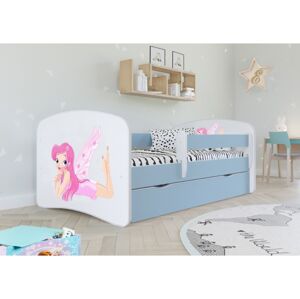 Kocot kids Dětská postel Babydreams víla s křídly modrá , varianta 80x180, se šuplíky, s matrací