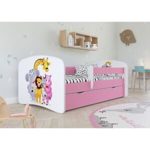 Kocot kids Dětská postel Babydreams ZOO růžová, varianta 80x160, bez šuplíků, bez matrace