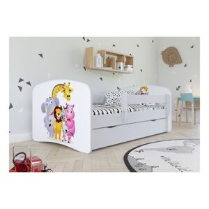 Kocot kids Dětská postel Babydreams ZOO bílá, varianta 80x180, se šuplíky, s matrací