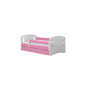 Kocot kids Dětská postel Classic II růžová, varianta 80x180, se šuplíky, s matrací