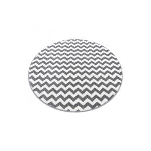 3kraft Kulatý koberec SKETCH JACK šedý / bílý - Cikcak, velikost kruh 140