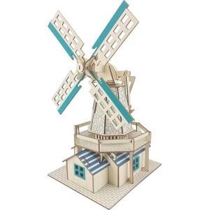 Woodcraft construction kit Dřevěné 3D puzzle Holandský větrný mlýn